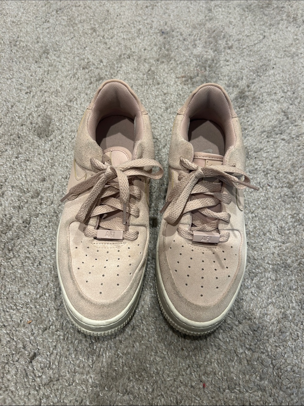 Nike Womens Air Force 1 Low Pink Suede Sneakers